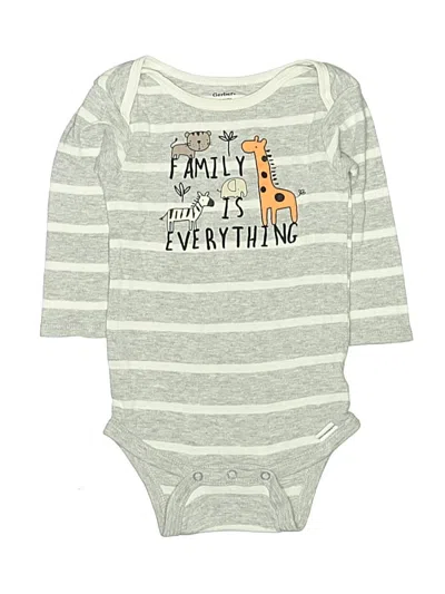 Pre-owned Gerber Babies' Long Sleeve Onesie In Gray