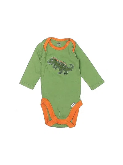 Pre-owned Gerber Babies' Long Sleeve Onesie In Green