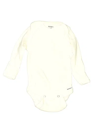 Pre-owned Gerber Babies' Long Sleeve Onesie In Ivory