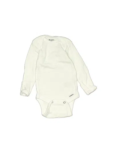 Pre-owned Gerber Babies' Long Sleeve Onesie In White
