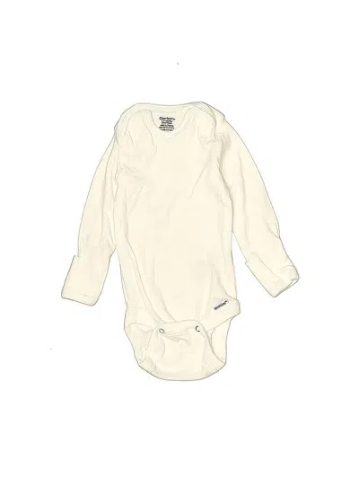 Pre-owned Gerber Babies' Long Sleeve Onesie In White