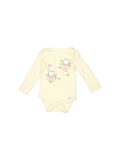 Pre-owned Gerber Babies' Long Sleeve Onesie In White