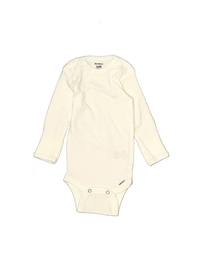 Pre-owned Gerber Babies' Long Sleeve Onesie In White
