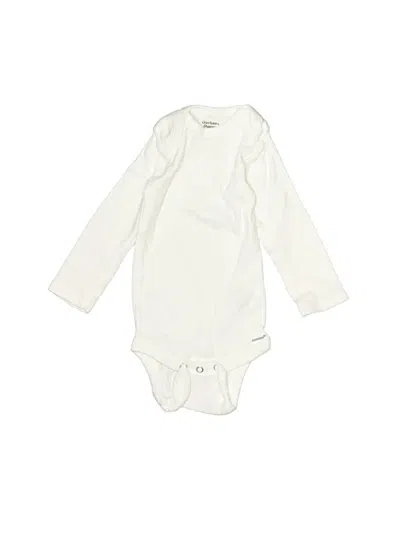Pre-owned Gerber Babies' Long Sleeve Onesie In White