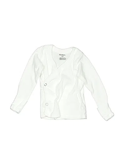 Pre-owned Gerber Babies' Long Sleeve T-shirt In White