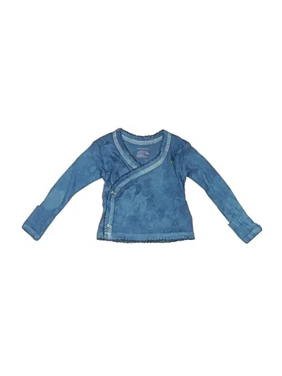 Pre-owned Gerber Babies' Long Sleeve Top Blue Open Neckline Tops