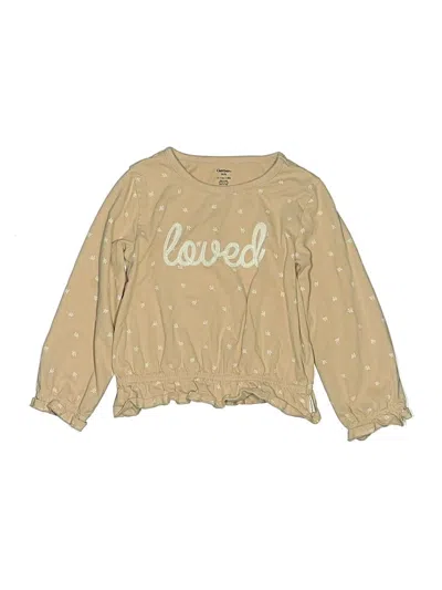 Pre-owned Gerber Kids' Long Sleeve Top Gold Crew Neck Tops