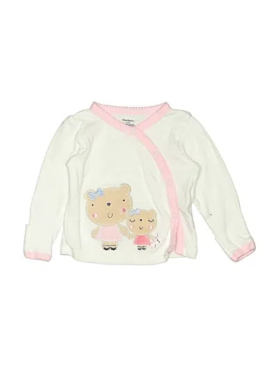 Pre-owned Gerber Babies' Long Sleeve Top Ivory Crew Neck Tops