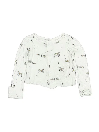 Pre-owned Gerber Babies' Long Sleeve Top Ivory Tops In White