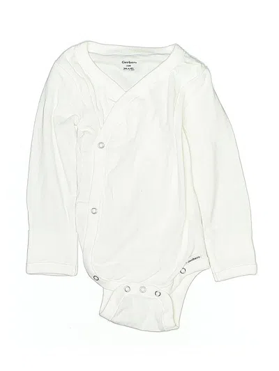 Pre-owned Gerber Babies' Long Sleeve Top Ivory Tops In White