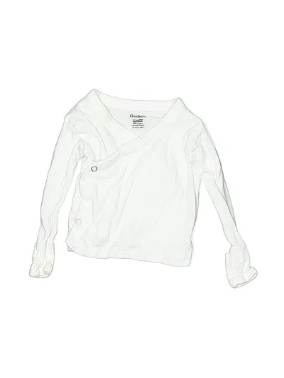 Pre-owned Gerber Babies' Long Sleeve Top White Cowl Neck Tops