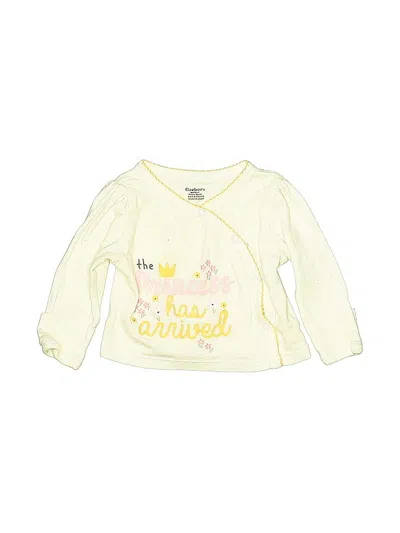 Pre-owned Gerber Babies' Long Sleeve Top Yellow Keyhole Neckline Tops