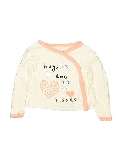 Pre-owned Gerber Babies' Long Sleeve T-shirt In Ivory
