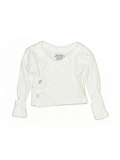 Pre-owned Gerber Babies' Long Sleeve T-shirt In White