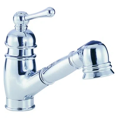 Gerber Opulence 1h Pull Out Single Handle Kitchen Faucet With Side Spray In Chrome