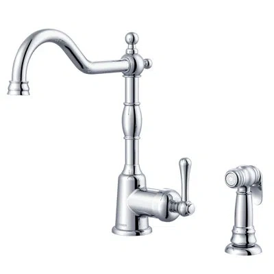 Gerber Opulence Single Handle Kitchen Faucet With Side Spray In Chrome