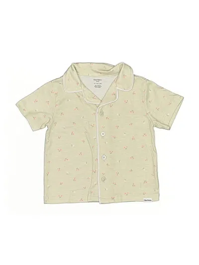 Pre-owned Gerber Kids' Short Sleeve Button Down Shirt In Brown