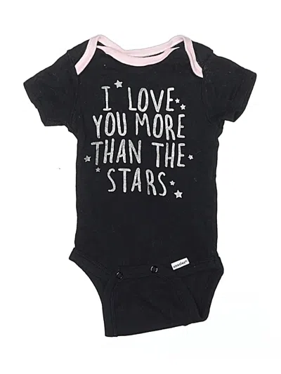 Pre-owned Gerber Babies' Short Sleeve Onesie In Black