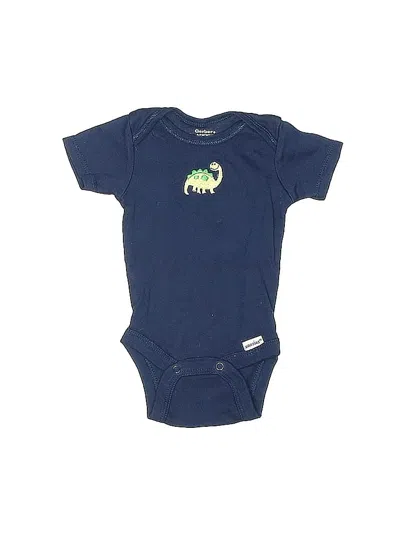 Pre-owned Gerber Babies' Short Sleeve Onesie In Blue
