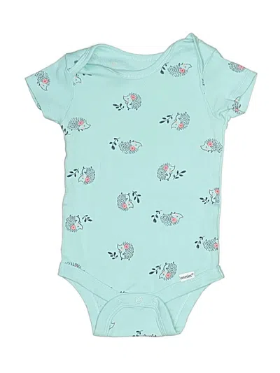 Pre-owned Gerber Babies' Short Sleeve Onesie In Blue