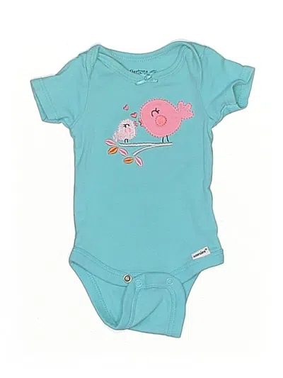 Pre-owned Gerber Babies' Short Sleeve Onesie In Blue