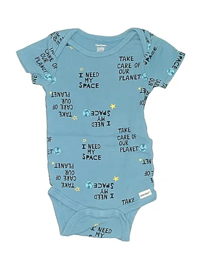 Pre-owned Gerber Babies' Short Sleeve Onesie In Blue