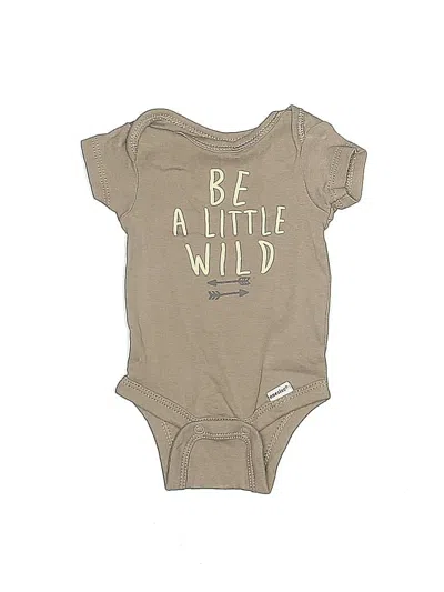 Pre-owned Gerber Babies' Short Sleeve Onesie In Brown