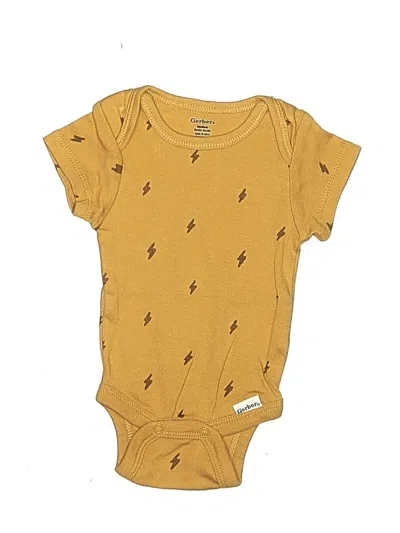 Pre-owned Gerber Babies' Short Sleeve Onesie In Gold
