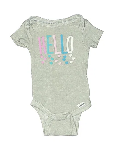 Pre-owned Gerber Babies' Short Sleeve Onesie In Gray