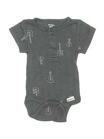 Pre-owned Gerber Babies' Short Sleeve Onesie In Gray