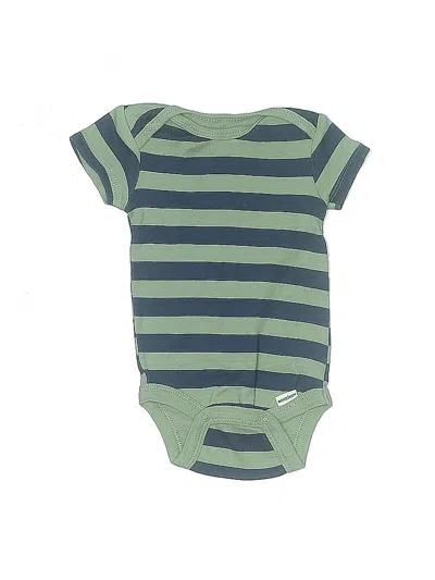 Pre-owned Gerber Babies' Short Sleeve Onesie In Green