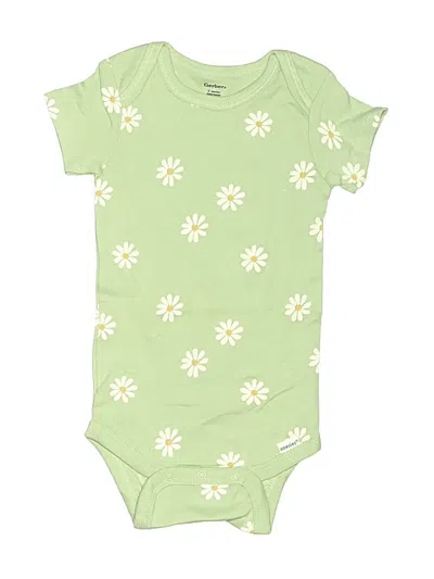 Pre-owned Gerber Babies' Short Sleeve Onesie In Green