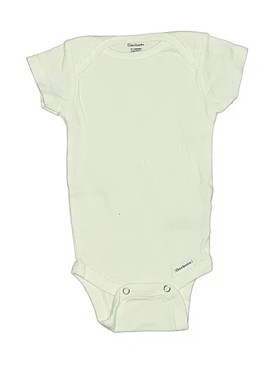 Pre-owned Gerber Babies' Short Sleeve Onesie In Green