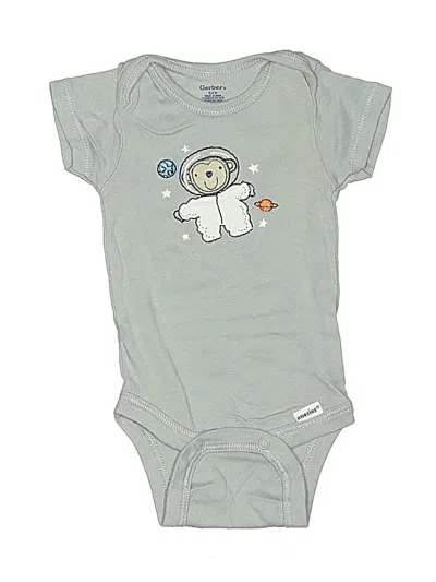 Pre-owned Gerber Babies' Short Sleeve Onesie In Green