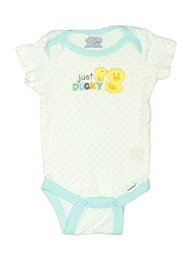 Pre-owned Gerber Babies' Short Sleeve Onesie In Green
