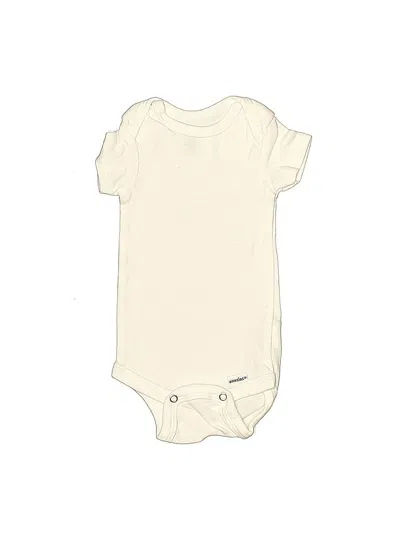 Pre-owned Gerber Babies' Short Sleeve Onesie In Ivory