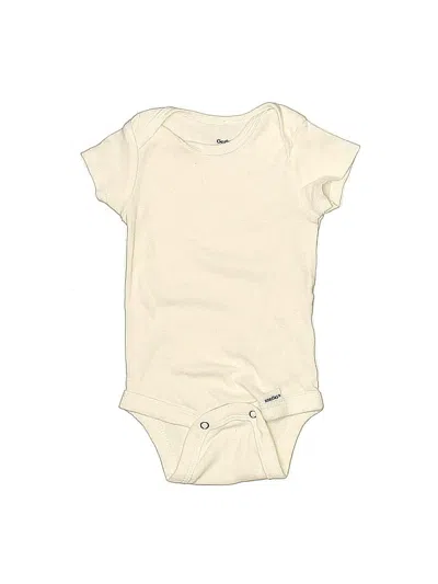 Pre-owned Gerber Babies' Short Sleeve Onesie In Ivory