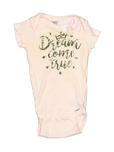 Pre-owned Gerber Babies' Short Sleeve Onesie In Ivory