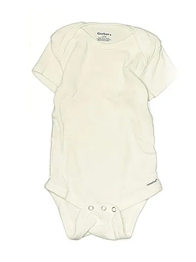 Pre-owned Gerber Babies' Short Sleeve Onesie In Ivory
