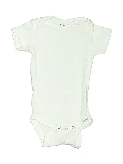 Pre-owned Gerber Babies' Short Sleeve Onesie In Ivory