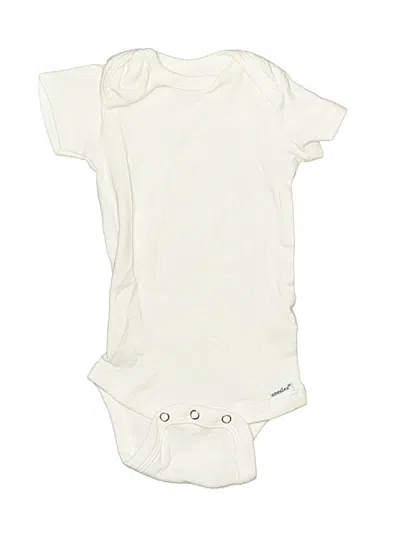 Pre-owned Gerber Babies' Short Sleeve Onesie In Ivory