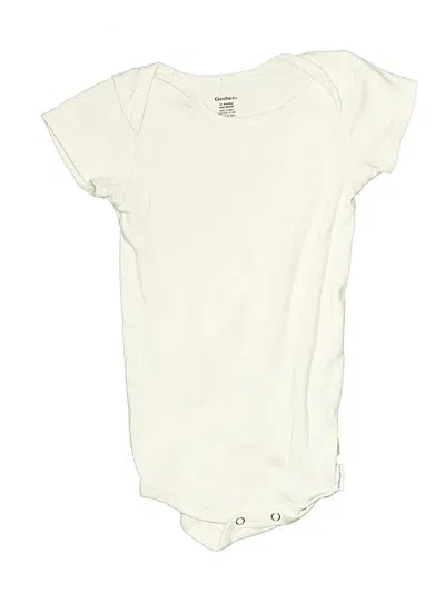 Pre-owned Gerber Kids' Short Sleeve Onesie In Ivory