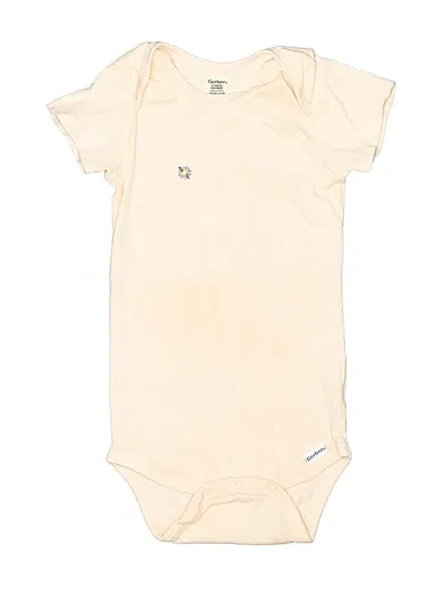 Pre-owned Gerber Kids' Short Sleeve Onesie In Ivory