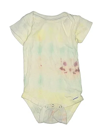 Pre-owned Gerber Babies' Short Sleeve Onesie In Ivory