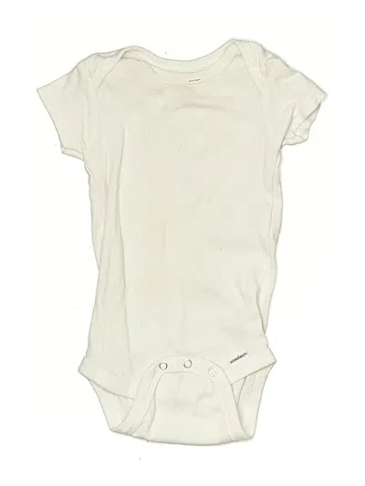 Pre-owned Gerber Babies' Short Sleeve Onesie In Ivory