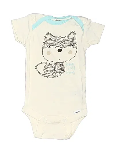 Pre-owned Gerber Babies' Short Sleeve Onesie In Ivory