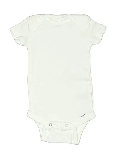 Pre-owned Gerber Babies' Short Sleeve Onesie In Ivory