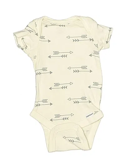 Pre-owned Gerber Babies' Short Sleeve Onesie In Ivory