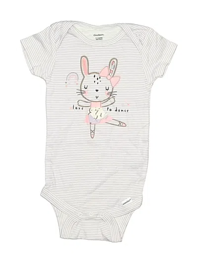 Pre-owned Gerber Babies' Short Sleeve Onesie In Ivory