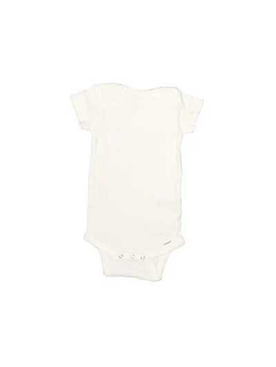 Pre-owned Gerber Babies' Short Sleeve Onesie In Ivory